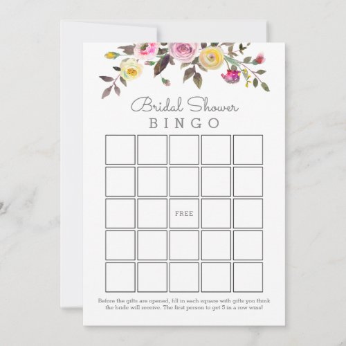 Simply Pretty Bridal Shower Bingo Cards