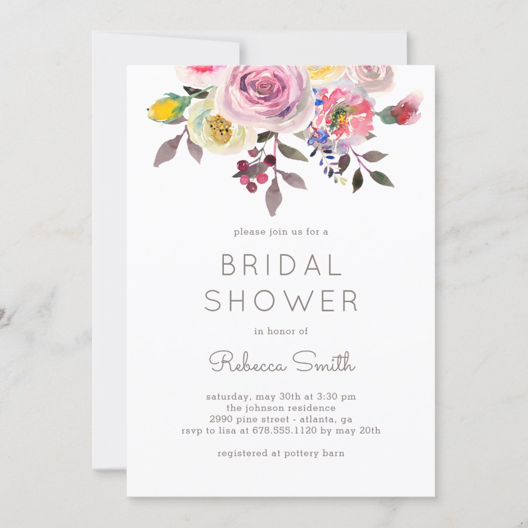 Simply Pretty EDITABLE COLOR Bridal Shower Invite | Zazzle