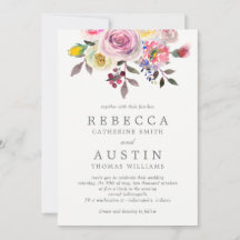 Simply Pretty Floral Wedding Invitation