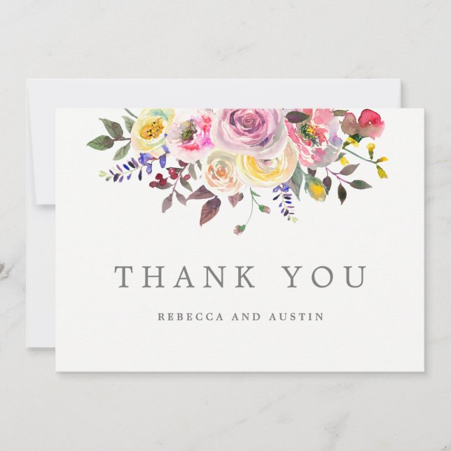 Simply Pretty Wedding Thank You Cards (Front)