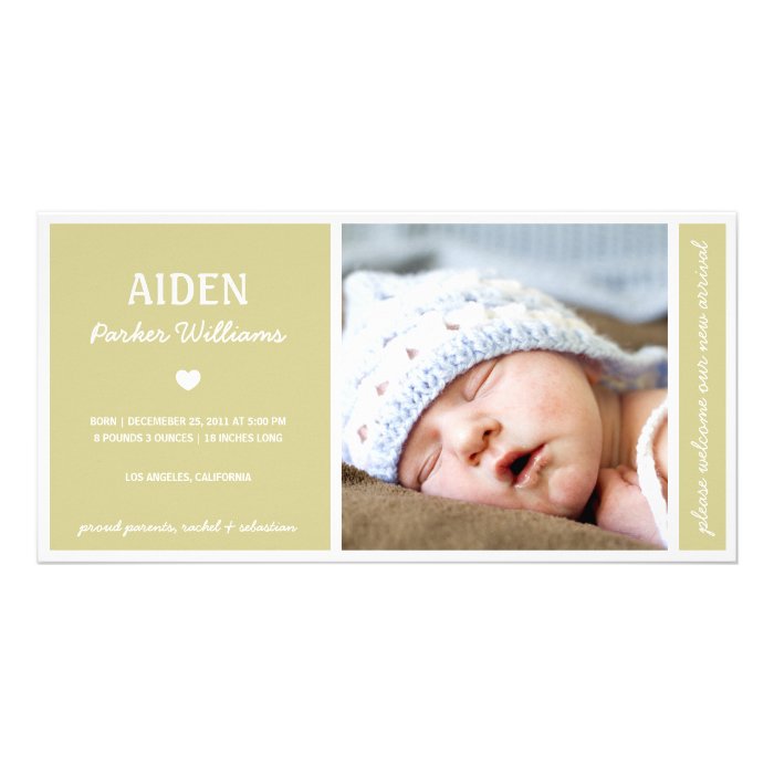 PURE  BABY BIRTH ANNOUNCEMENT PHOTO CARD TEMPLATE