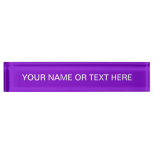 Simply Purple Solid Color Desk Name Plate