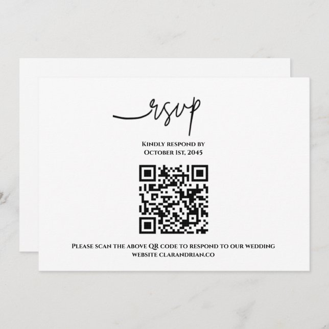 Simply QR Code RSVP Card  (Front/Back)