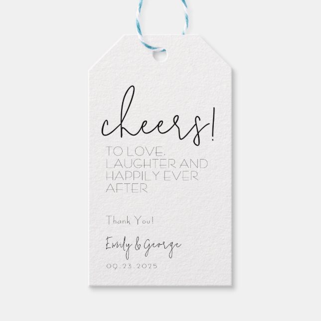 Simply Quaint Wine Shooter Favor Tag (Front)