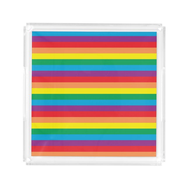 Simply Rainbow Pattern Acrylic Tray (Front)