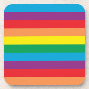 Simply Rainbow Pattern Beverage Coaster