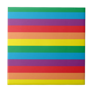 Simply Rainbow Pattern Ceramic Tile