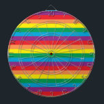 Simply Rainbow Pattern Dart Board<br><div class="desc">This pattern features colorful rainbow filled stripes.</div>