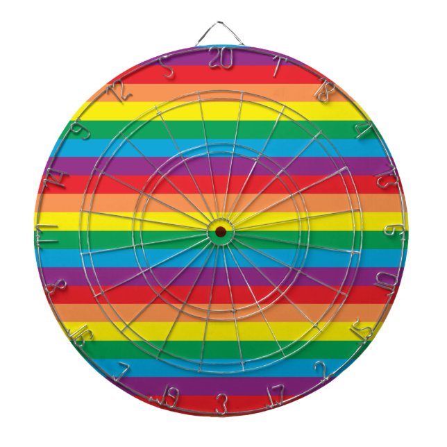 Simply Rainbow Pattern Dart Board (Front)
