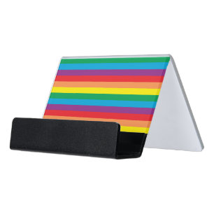 Simply Rainbow Pattern Desk Business Card Holder