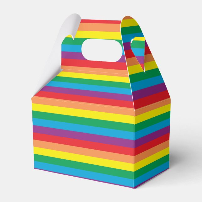 Simply Rainbow Pattern Favor Boxes (Front Side)