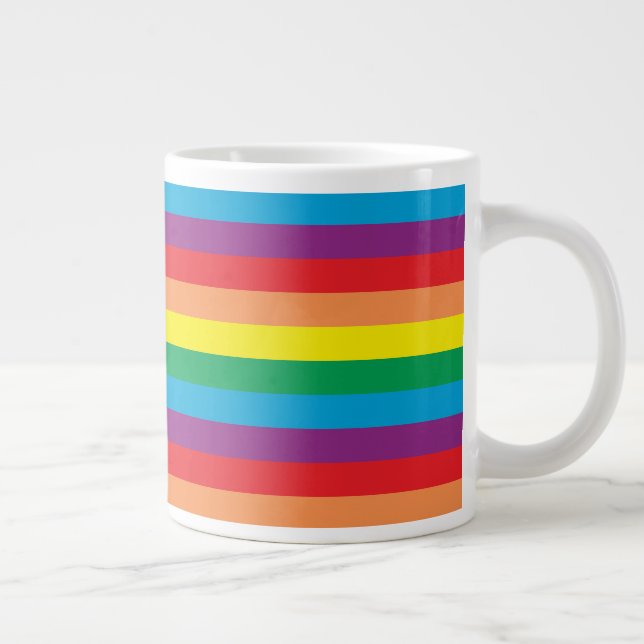 Simply Rainbow Pattern Giant Coffee Mug (Right)