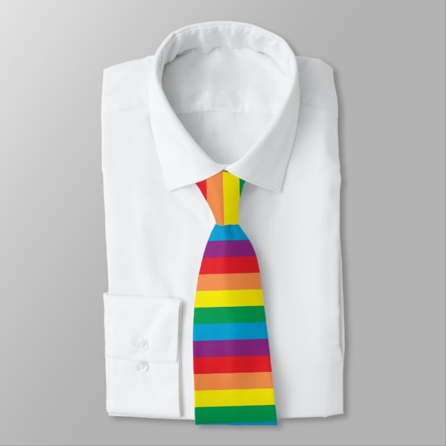 Simply Rainbow Pattern Neck Tie (Tied)