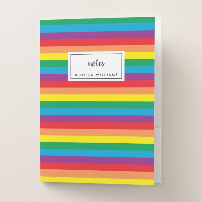 Simply Rainbow Pattern Pocket Folder (Front)