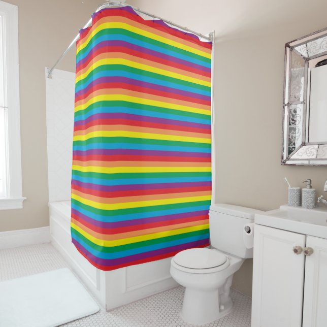 Simply Rainbow Pattern Shower Curtain (In Situ)