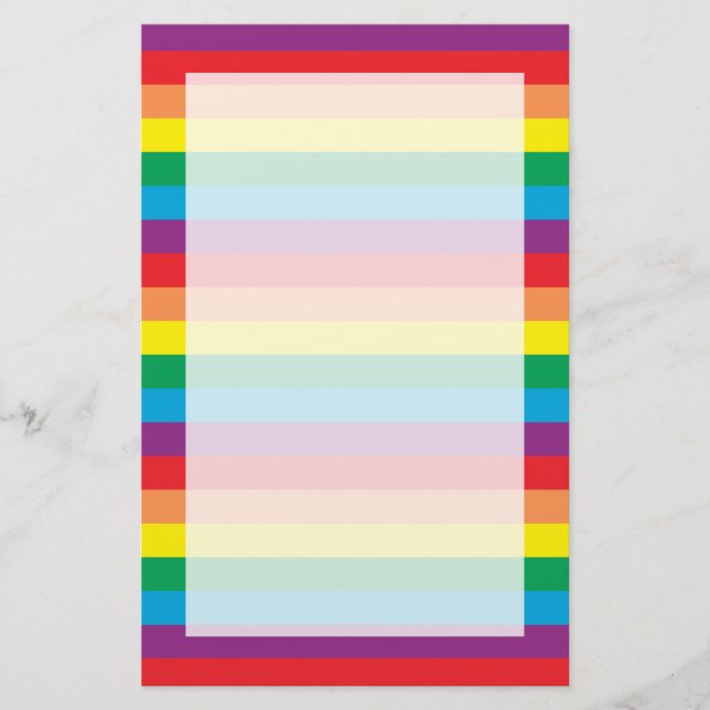 Simply Rainbow Pattern Stationery (Front)