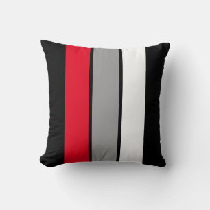 Simply Red 3 Stripe 16" Square Throw Pillow