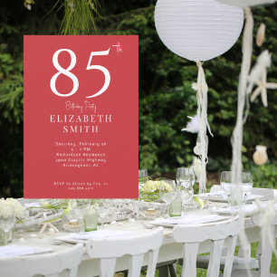 Simply Red Birthday Party Invitation