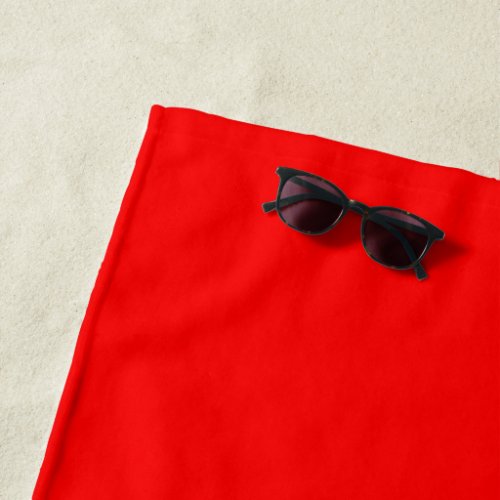 Simply Red Solid Color Customize It Beach Towel