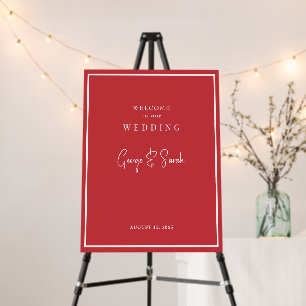 Simply Red Wedding Welcome Sign