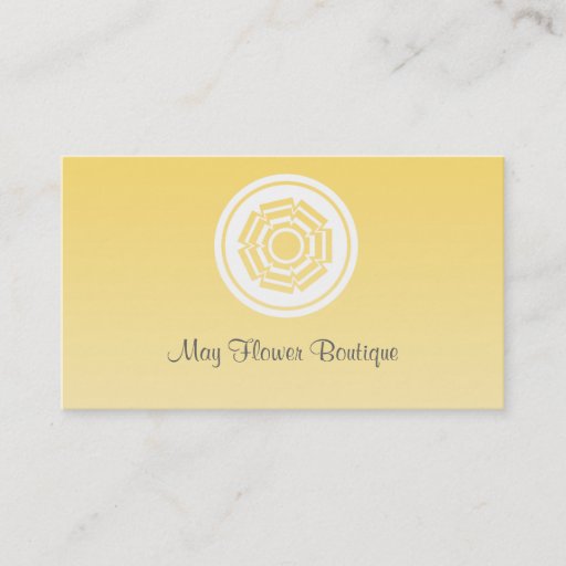 Customizable Simply Retro Flower Business Card, Yellow