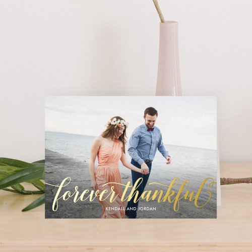 Simply Romantic FOIL Folded Photo Thank You Card