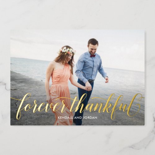 Simply Romantic REAL FOIL Photo Thank You Card