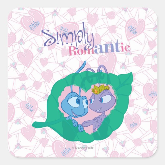 Simply Romantic Square Sticker (Front)