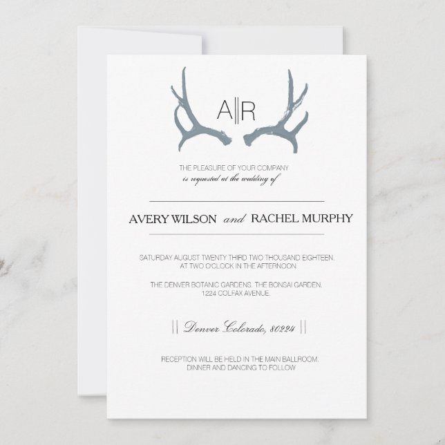 Simply Rustic & Elegant | Modern Custom Initials Invitation (Front)