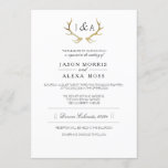 Simply Rustic Gold Antler | Elegant Wedding Invitation<br><div class="desc">By Redefined Designs</div>