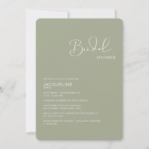 Simply Sage Bridal Shower Rounded Invitation