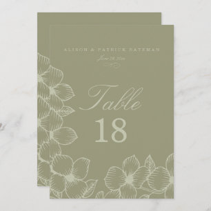 Simply Sage Floral Wedding Table Cards