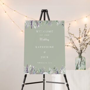 Simply Sage Lavender Foliage Wedding Welcome Sign