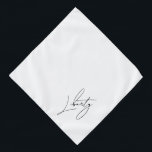 Simply Script Personalized Pet Name White Pet Bandana<br><div class="desc">Minimalist white...  personalized with your pet's name in modern script. Background color,  and text style,  size and color can be changed,  using the edit menu.</div>