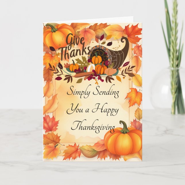 Simply Sending You a Happy Thanksgiving Card (Front)