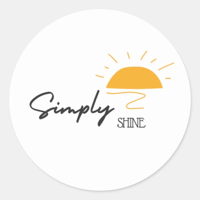 Simply Shine Sunshine Bright Circle Sticker  (Front)