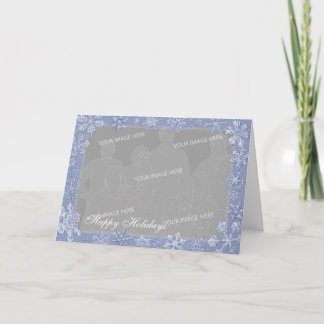 Simply Snowflake Art Personalize Photo Frame Opt 1 Holiday Card