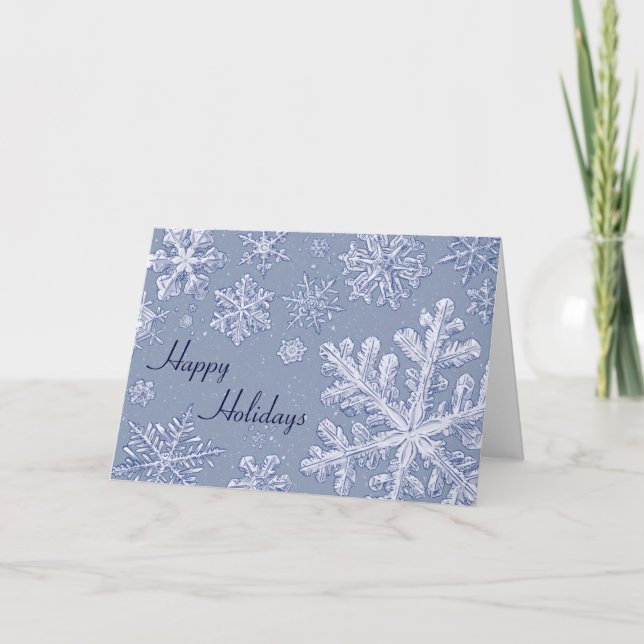 Simply Snowflakes Art Custom Photo Frame Holiday Card (Front)