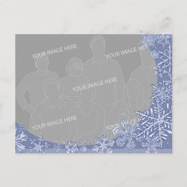 Simply Snowflakes Art Personalized Photo Frame 2 Postcard (Front)