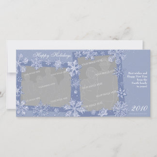 Simply Snowflakes Personalized Double Photo Card 1