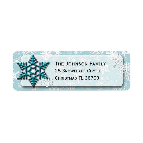Simply Snowflakes  Refreshing Teal  Christmas Label