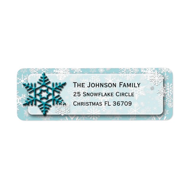 Simply Snowflakes • Refreshing Teal • Christmas Label (Front)