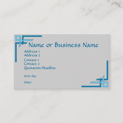 Simply Sophisticated Blue Art Deco Business Card