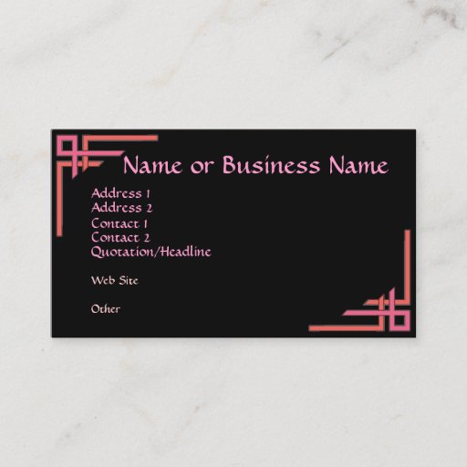 Customizable Simply Sophisticated Pink Art Deco Business Card