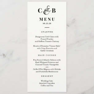 Simply Splendid EDITABLE COLOR Wedding Menu Card