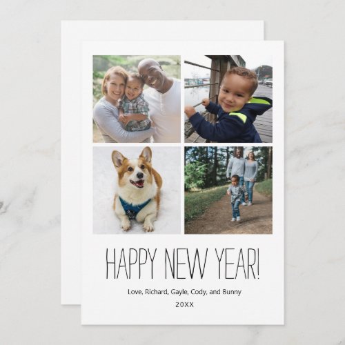 Simply stated Happy New Year photo card