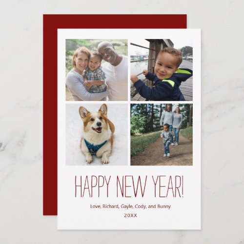 Simply stated Happy New Year photo card