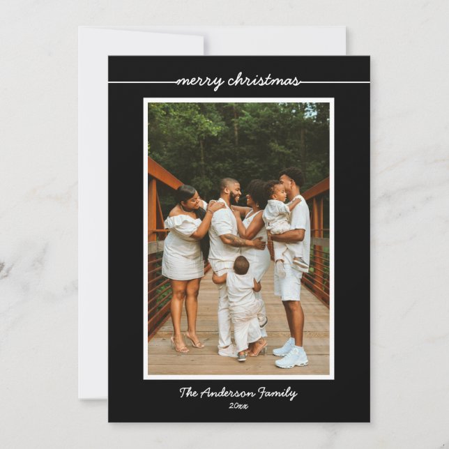 Simply stated Merry Christmas photo card (Front)