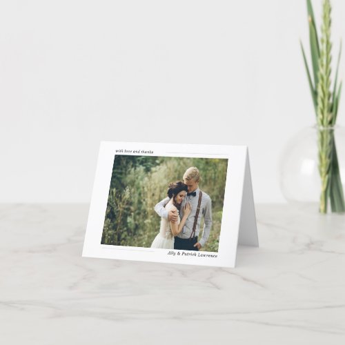 Simply Stated Wedding Photo Thank You Card
