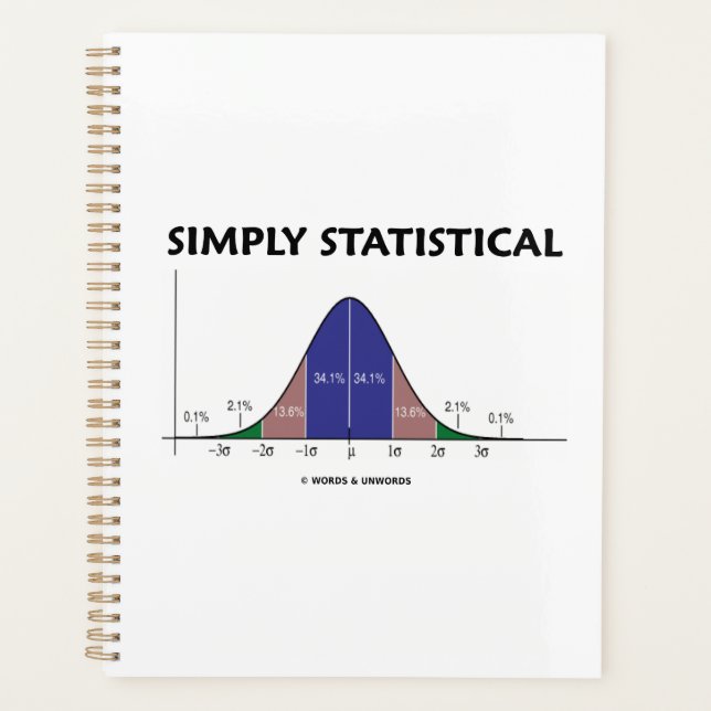Simply Statistical Bell Curve Geek Humor Planner (Front)